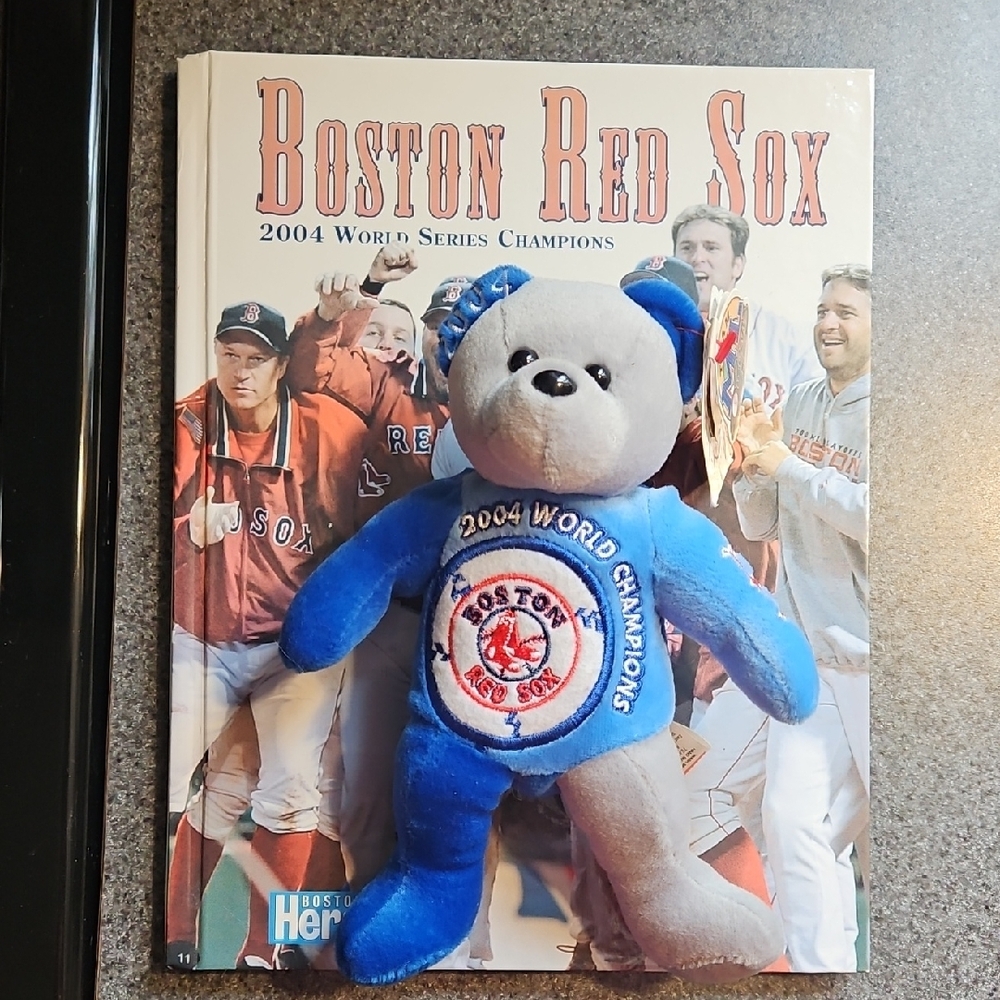 Boston Red Sox 2004 World Series Champions Book and Bear